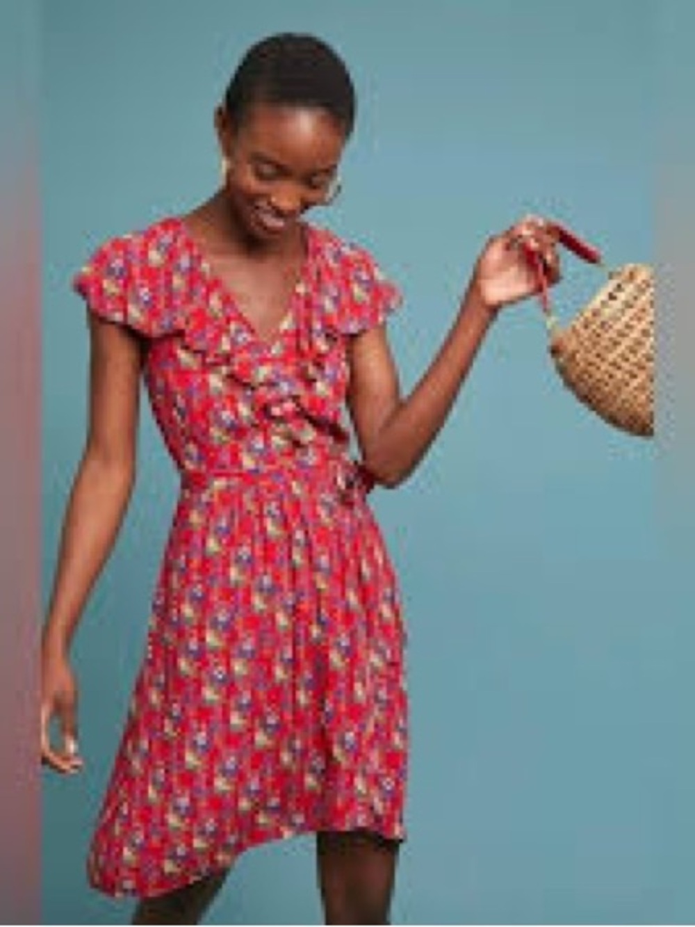 Anthropologie Maeve Red Floral Dress